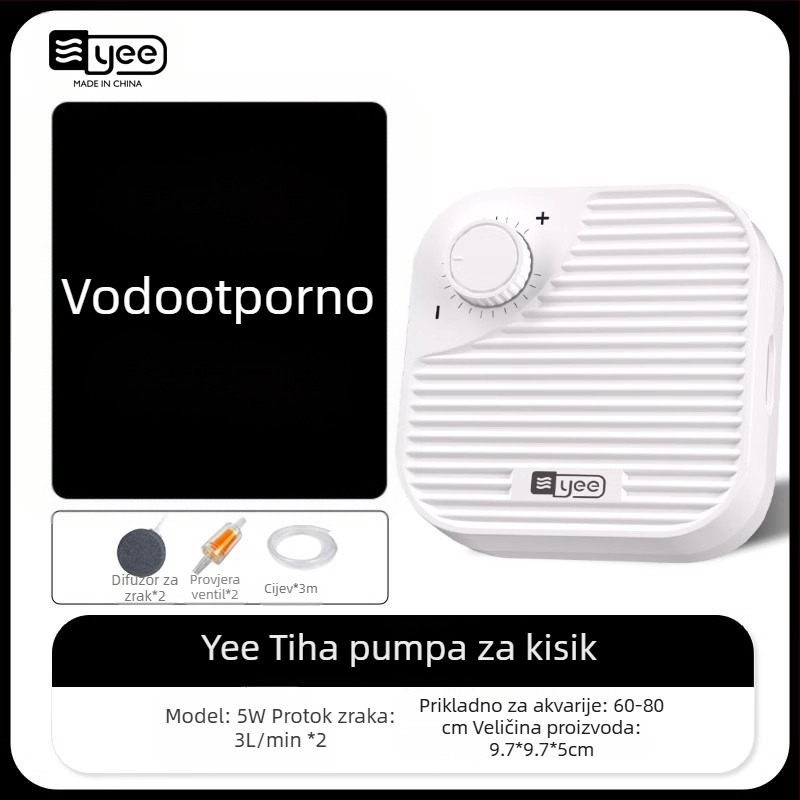 yee Pumpa za kisik za akvarij – tihi aerator, 0,5 kg težine, za kućnu upotrebu