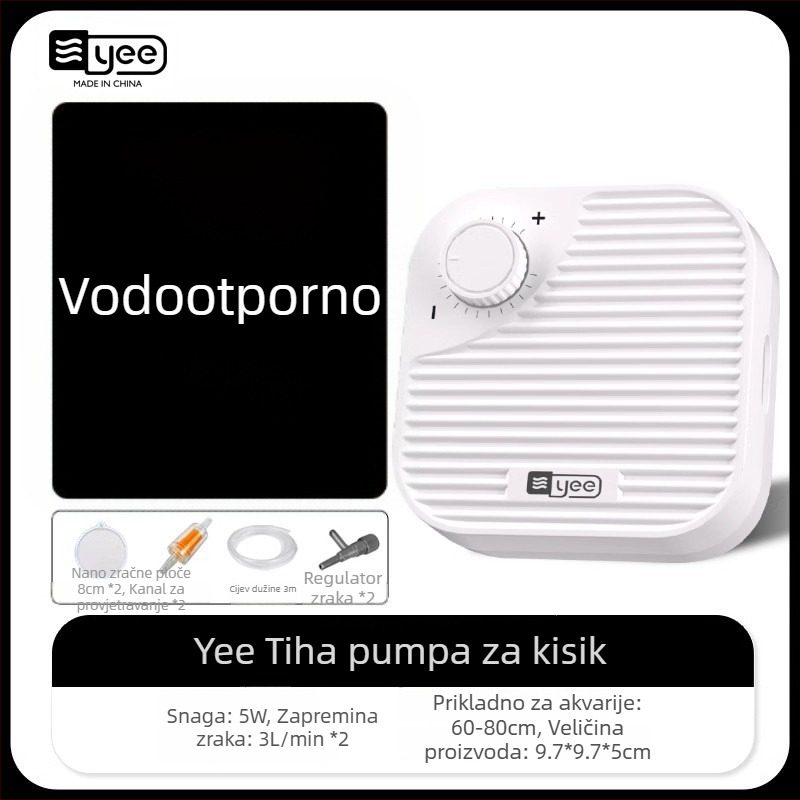 yee Pumpa za kisik za akvarij – tihi aerator, 0,5 kg težine, za kućnu upotrebu