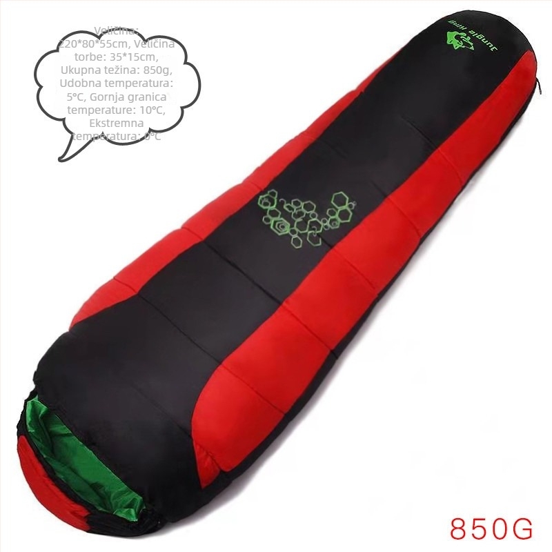 Jungle King kamp-spavaća vreća u stilu mumije za kampiranje, punilo Space cotton, tkanina poliester, za odrasle, 1,85 kg