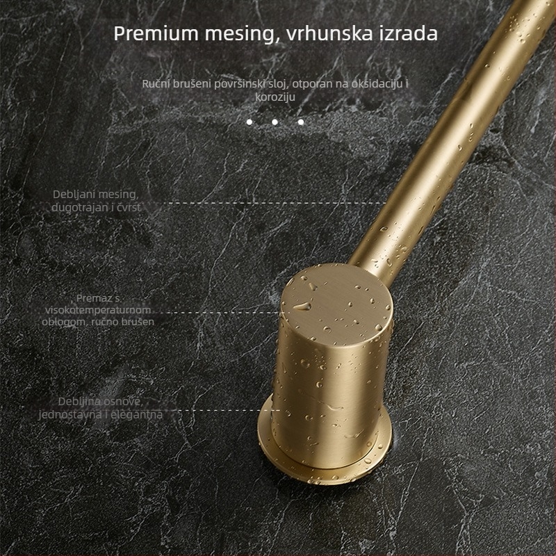 Bakreni držač za ručnike – montaža bez bušenja, nosivost 10 kg, jednoslojni dizajn, moderan minimalistički stil