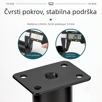 Prilagodljive nogice za namještaj – nehrđajući čelik i hladno valjani čelik; univerzalna primjena; moderni minimalistički stil; premaz pečeni lak