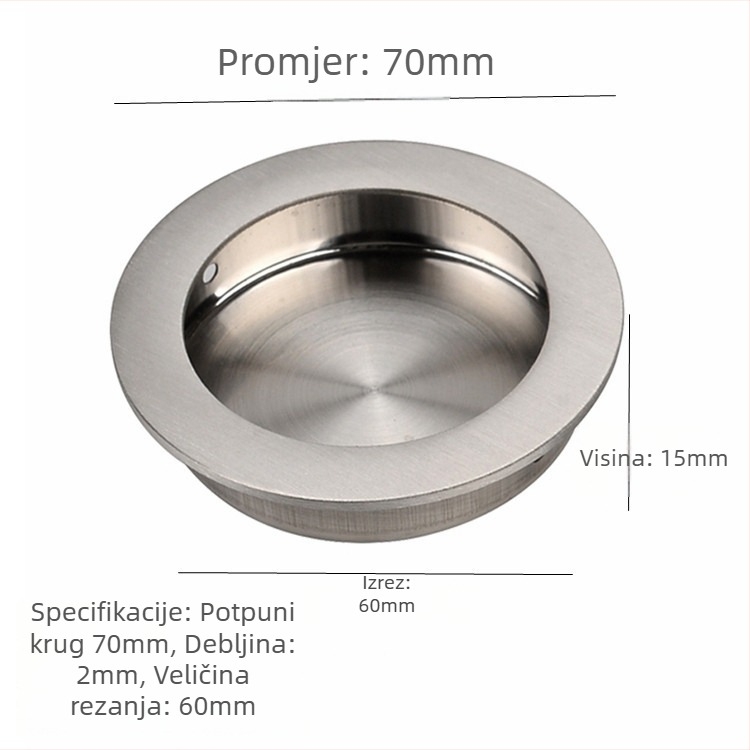 Skrivena ručka od 304 nehrđajućeg čelika, brušena površina, moderna minimalistička stil, za klizna vrata i ladice namještaja