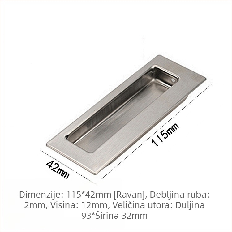 Skrivena ručka od 304 nehrđajućeg čelika, brušena površina, moderna minimalistička stil, za klizna vrata i ladice namještaja