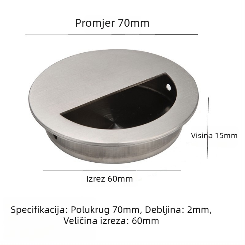 Skrivena ručka od 304 nehrđajućeg čelika, brušena površina, moderna minimalistička stil, za klizna vrata i ladice namještaja