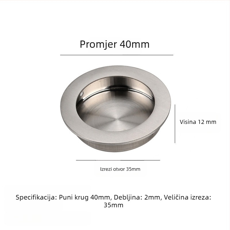 Skrivena ručka od 304 nehrđajućeg čelika, brušena površina, moderna minimalistička stil, za klizna vrata i ladice namještaja