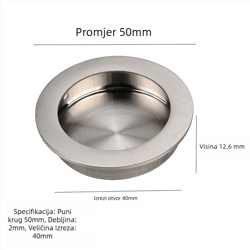 Skrivena ručka od 304 nehrđajućeg čelika, brušena površina, moderna minimalistička stil, za klizna vrata i ladice namještaja