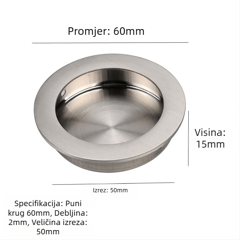 Skrivena ručka od 304 nehrđajućeg čelika, brušena površina, moderna minimalistička stil, za klizna vrata i ladice namještaja