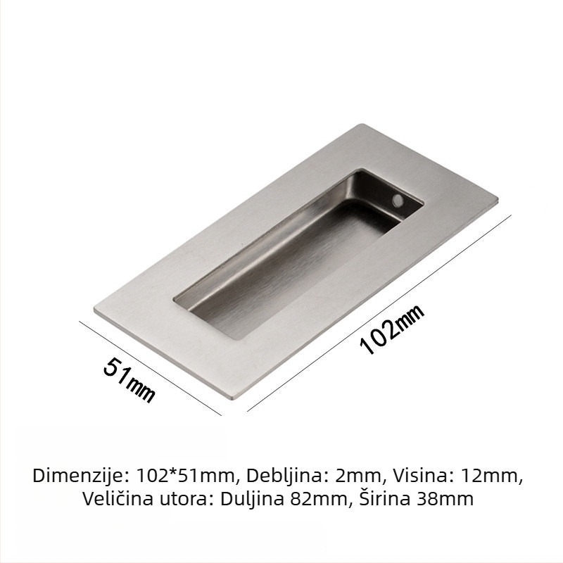 Skrivena ručka od 304 nehrđajućeg čelika, brušena površina, moderna minimalistička stil, za klizna vrata i ladice namještaja