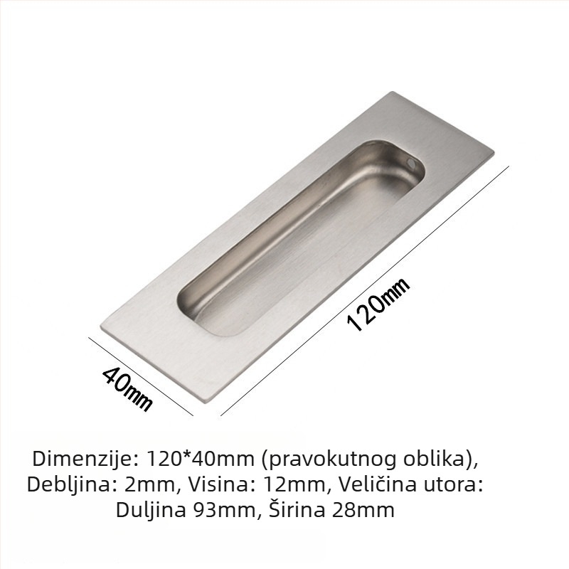 Skrivena ručka od 304 nehrđajućeg čelika, brušena površina, moderna minimalistička stil, za klizna vrata i ladice namještaja