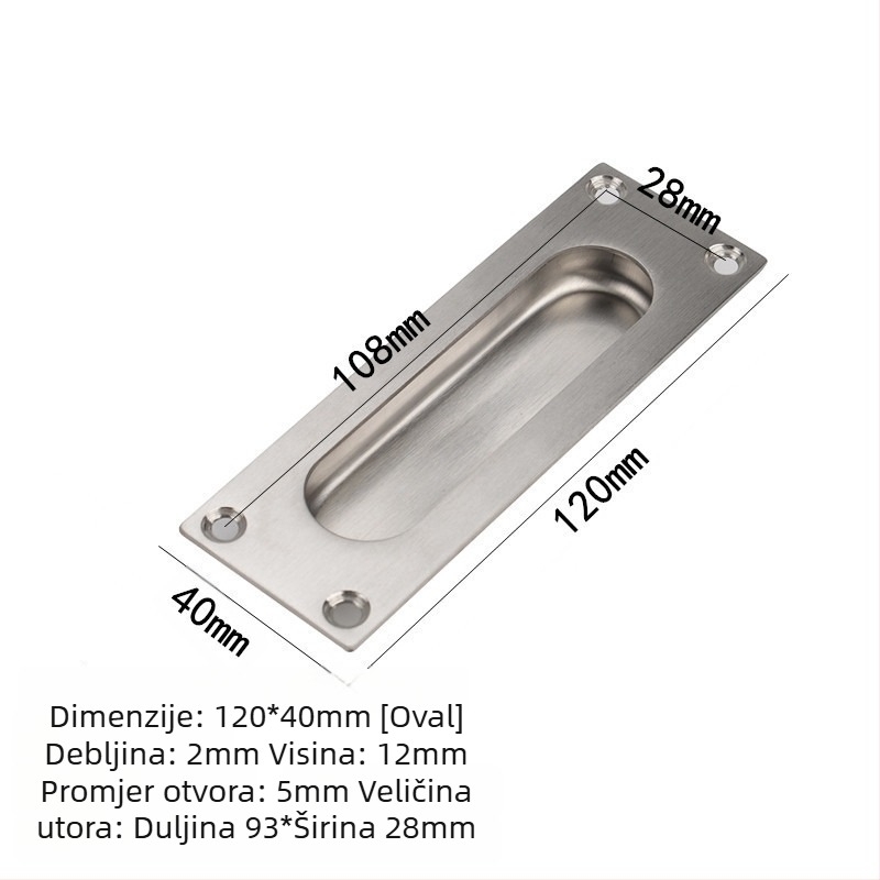 Skrivena ručka od 304 nehrđajućeg čelika, brušena površina, moderna minimalistička stil, za klizna vrata i ladice namještaja