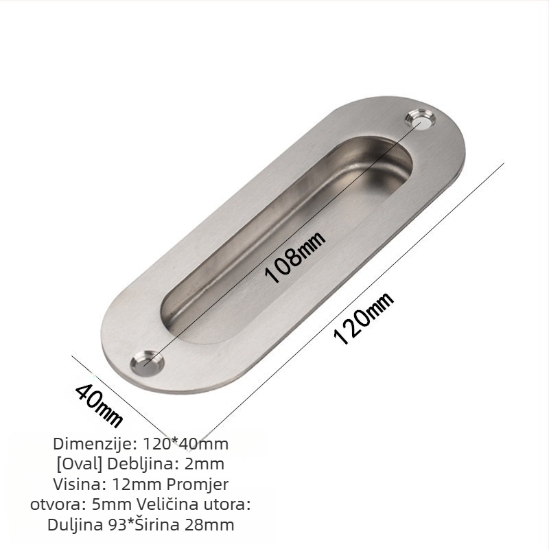 Skrivena ručka od 304 nehrđajućeg čelika, brušena površina, moderna minimalistička stil, za klizna vrata i ladice namještaja
