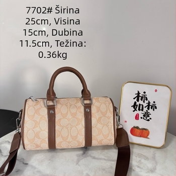 Ženska crossbody torbica s cilindričnim oblikom, PU materijal, zatvarač, poliesterska podstava, unutarnji džepovi za telefon i dokumente