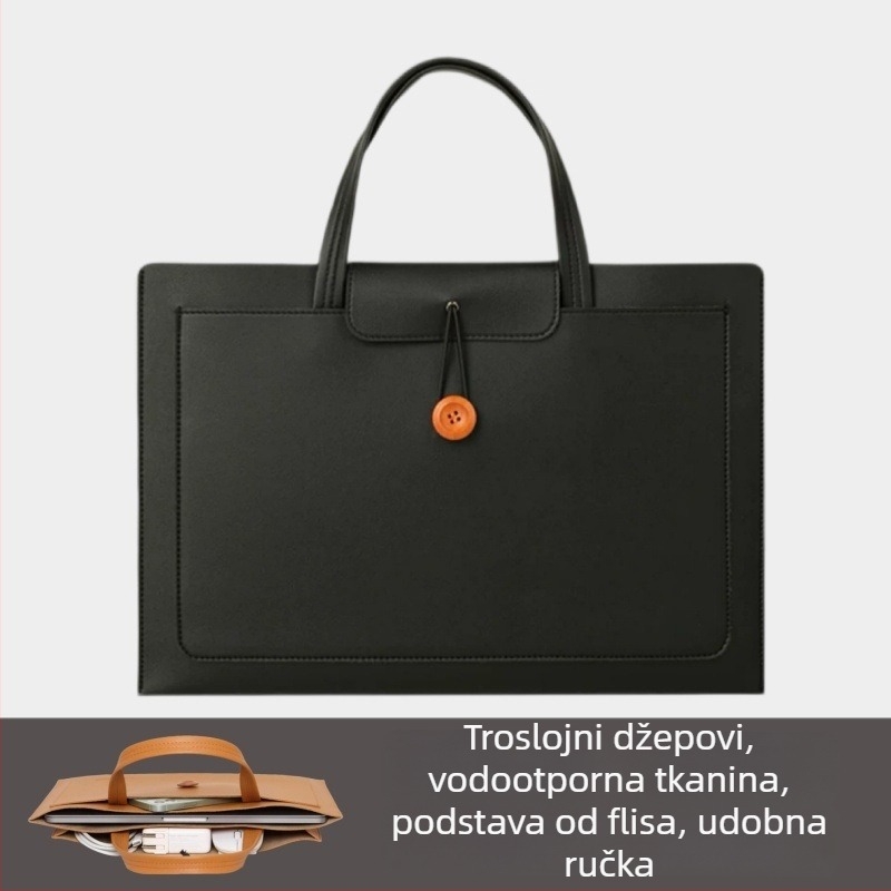 PU kožna torba za laptop, unutrašnjost od PU s baršunastim naglascima, otporna na habanje i udarce, Ausitool