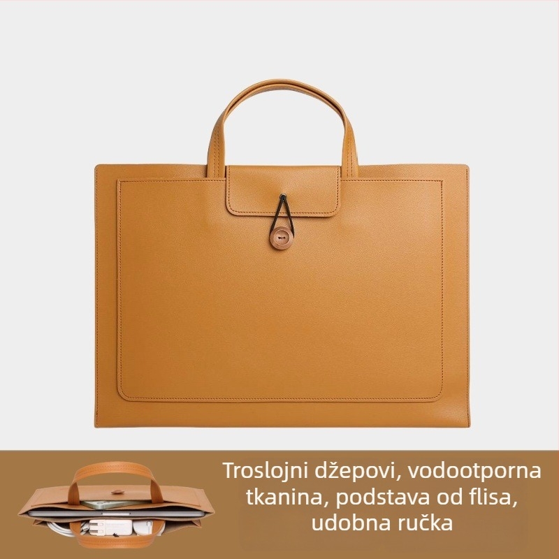 PU kožna torba za laptop, unutrašnjost od PU s baršunastim naglascima, otporna na habanje i udarce, Ausitool