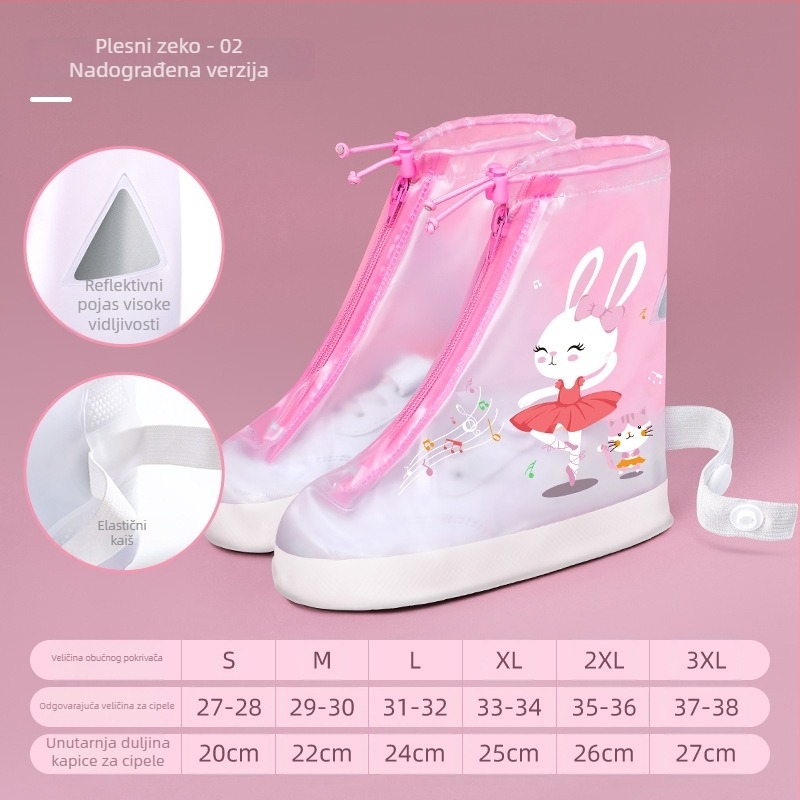 Dječje navlake za kišne cipele s karikaturom, protuklizne i otporne na habanje, mekane i pojačane PVC, za dječake i djevojčice, uzrast 7–12 godina