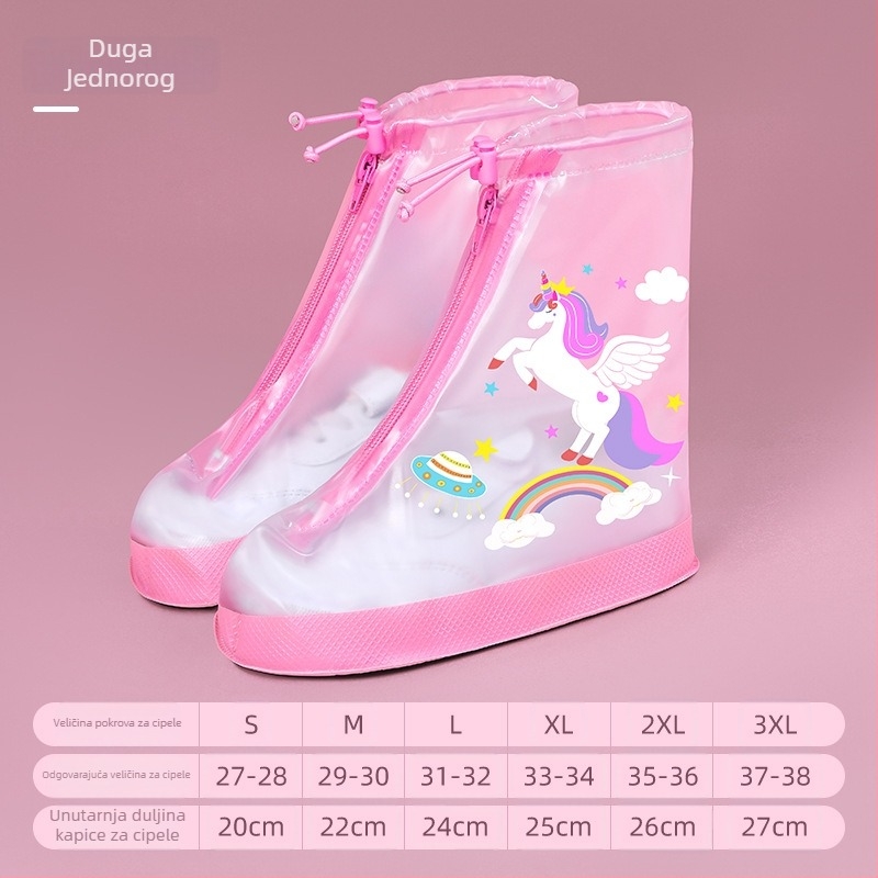 Dječje navlake za kišne cipele s karikaturom, protuklizne i otporne na habanje, mekane i pojačane PVC, za dječake i djevojčice, uzrast 7–12 godina