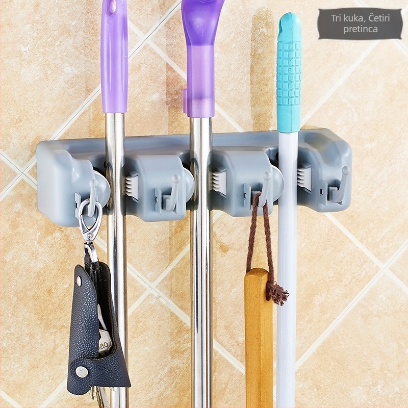 Držač za metlu i mop u kupaonici, plastični zidni držač, klip za mop, modern stil