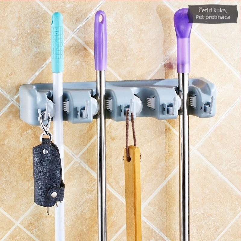 Držač za metlu i mop u kupaonici, plastični zidni držač, klip za mop, modern stil