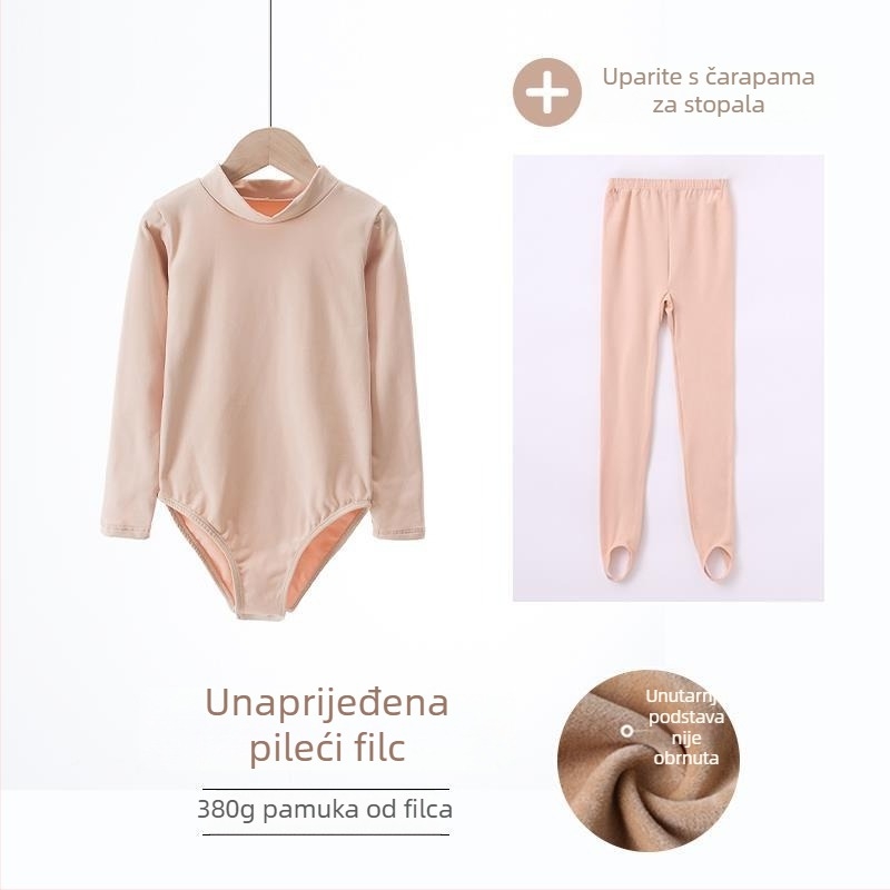 Dječji baletni bazni top, pamuk i elastan 6%, bez ovratnika, za djecu do 17 godina, pogodan za plesne kostime