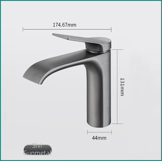 Bakrena kupaonska slavina za umivaonik, ispod ploče, miješajući, keramički disk ventil