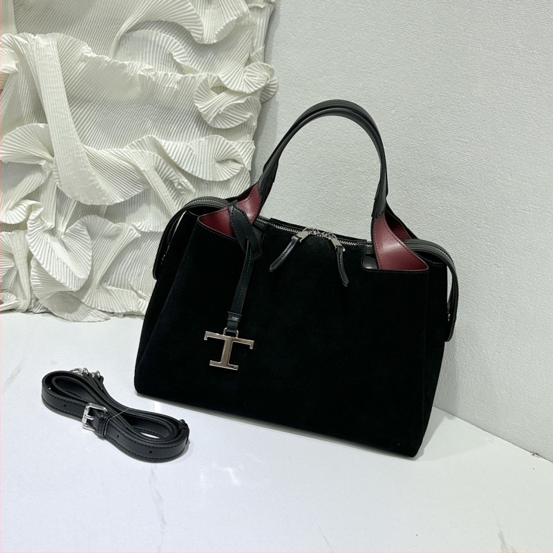 Bucket bag od prave kože s nubuk teksturom, gradski stil, zatvarač, unutarnji džep sa zipom