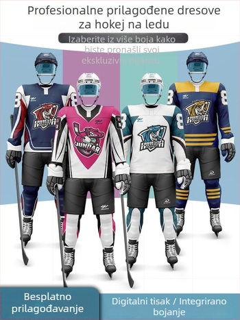 Sublimirana hokejaška za led, slobodan kroj, dugi rukav, personalizirani dizajn, za trening i natjecanje, 100% poliester