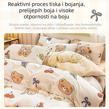 Sunny Day četverodijelni set posteljine, poliester, crtani motiv, reaktivni tisak