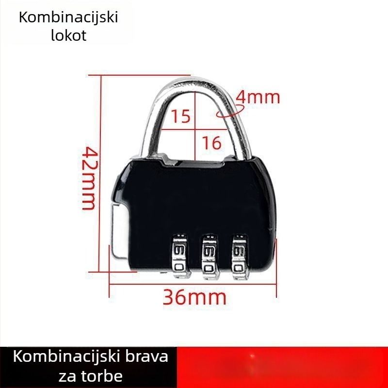 Čelična kombinacijska brava za ormariće i torbe