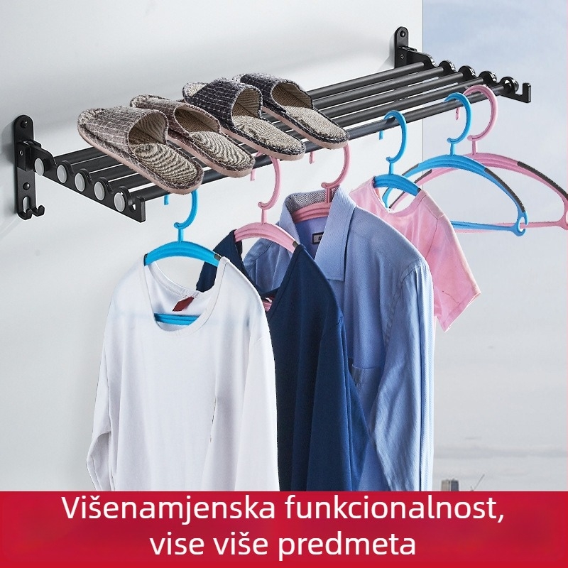 Zidni sklopivi štap za sušenje odjeće – aluminijska legura, moderan minimalistički stil, marka LGC