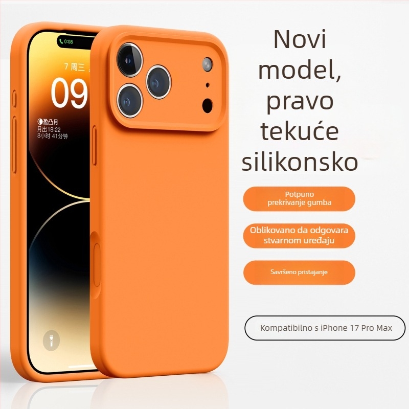Kućište za iPhone 17 Pro Max od tekućeg silikona, potpuno pokrivanje, zaštita od padova, novi dizajn
