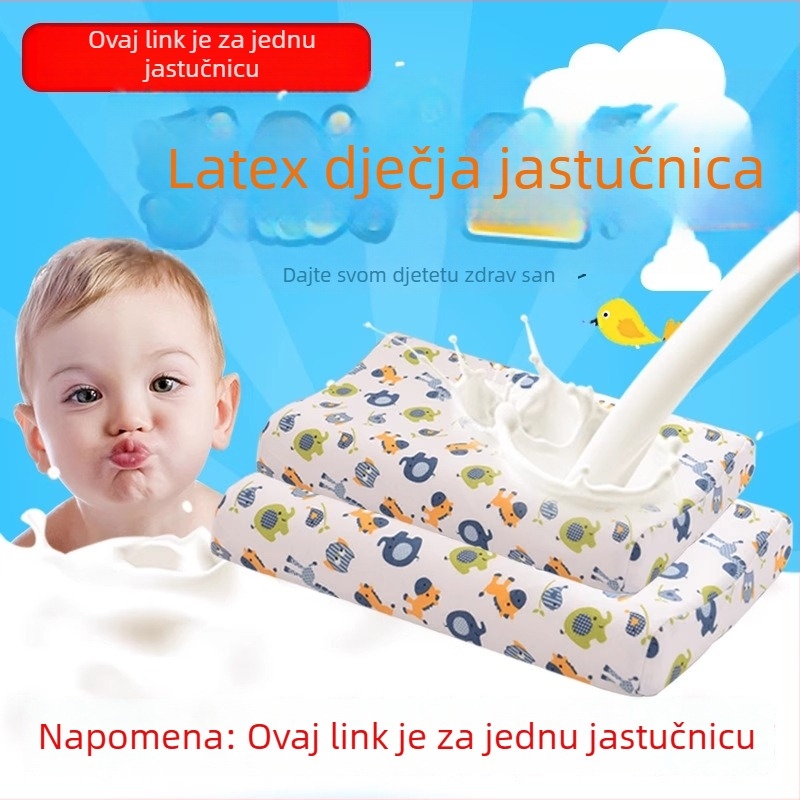 Dječja navlaka za latex jastuk, pamučna pletena navlaka, pravokutnog oblika, visina jastuka 5–10 cm