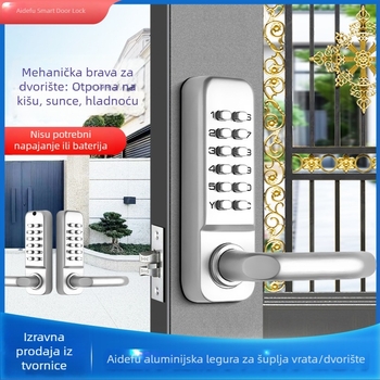 Mehanički mehanizam s kodom za vodootpornu dvorišnu vrata od kovanog željeza, dvostrano zaključavanje za vrata vile