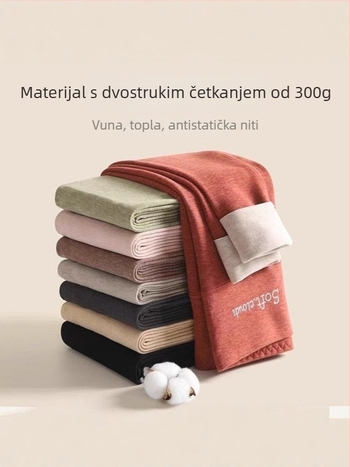 Ženske termo tajice s flis podstavom, visokim strukom, debeli materijal, elastičan, uskog kroja