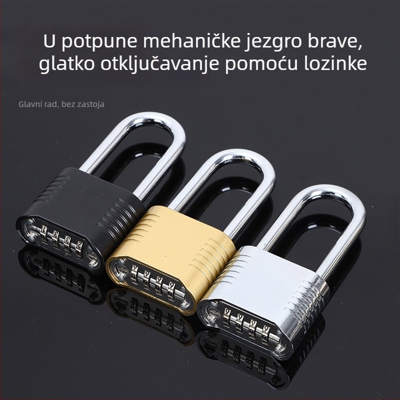 Mehanička brava s lozinkom - nehrđajući čelik, 8 mm šipka, model dugačak / kratak, za garderobe i vrata, otključavanje lozinkom