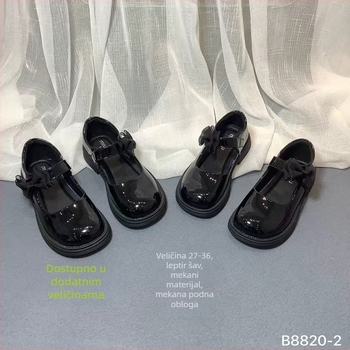 Dječje školske cipele, britanski stil, gornji dio od mikrovlaknaste kože, zatvaranje Velcro trakom, PU ulošak, TPR potplat