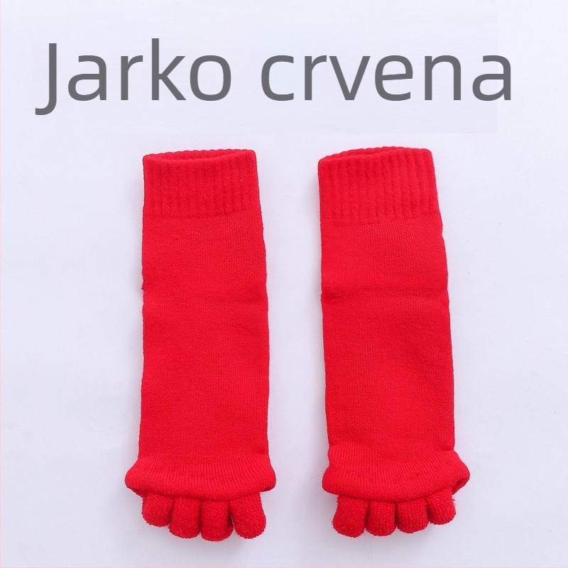 Yoga čarape s pet prstiju, protuklizne, srednje dužine, akrilna vlakna, unisex