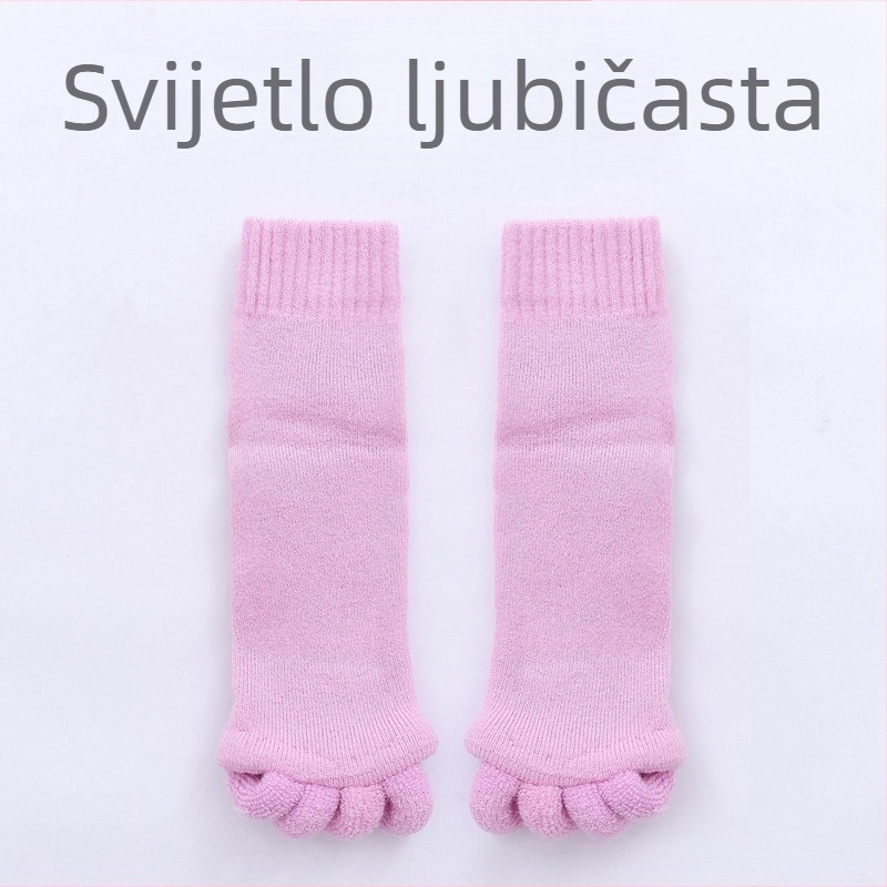 Yoga čarape s pet prstiju, protuklizne, srednje dužine, akrilna vlakna, unisex