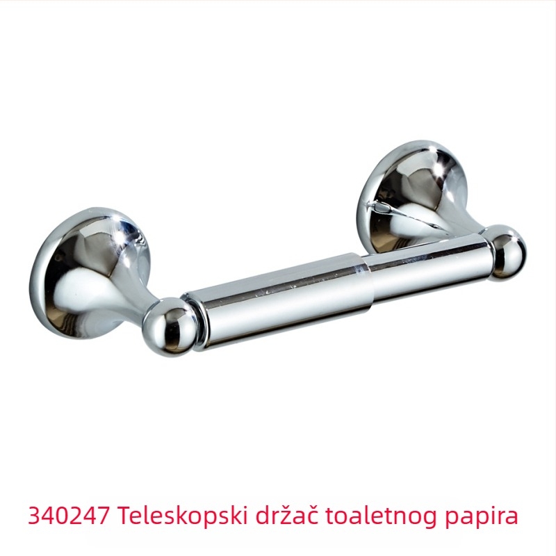 Saint Rejia Četverodijelni set nosača ručnika s kromiranim završnim slojem – Materijal: cinkov spoj + nehrđajući čelik, moderan stil