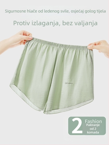 Ženske sigurnosne hlače, duljina 3/4, dišući tan poliester, opušten kroj, 95% poliester