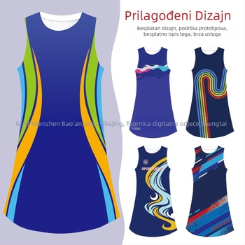 Ženska košarkaška haljina s sublimacijskim printom, poliester, 3D uzorak, digitalni tisak, casual stil, bez rukava, okrugli izrez, kratka suknja