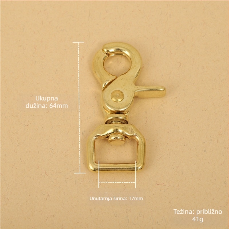 Mjesingani pribor za prtljagu BLX-004: serija BLX, marka Smooth Xing, dog buckle, kvadratno dno lančanog kuka, lobster clasp, ručno izrađeni kožni dodaci za torbe