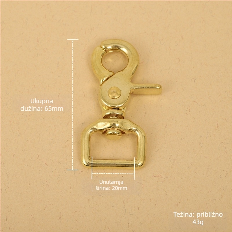 Mjesingani pribor za prtljagu BLX-004: serija BLX, marka Smooth Xing, dog buckle, kvadratno dno lančanog kuka, lobster clasp, ručno izrađeni kožni dodaci za torbe