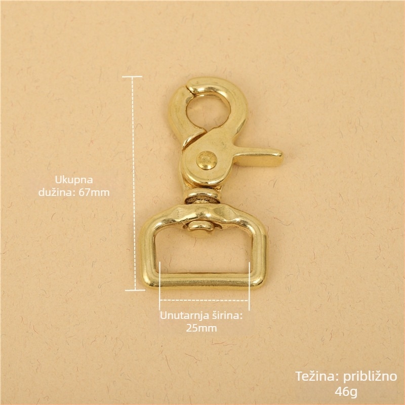 Mjesingani pribor za prtljagu BLX-004: serija BLX, marka Smooth Xing, dog buckle, kvadratno dno lančanog kuka, lobster clasp, ručno izrađeni kožni dodaci za torbe