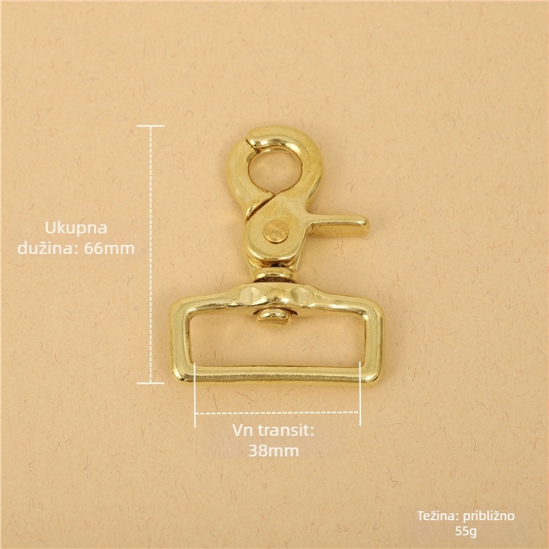 Mjesingani pribor za prtljagu BLX-004: serija BLX, marka Smooth Xing, dog buckle, kvadratno dno lančanog kuka, lobster clasp, ručno izrađeni kožni dodaci za torbe