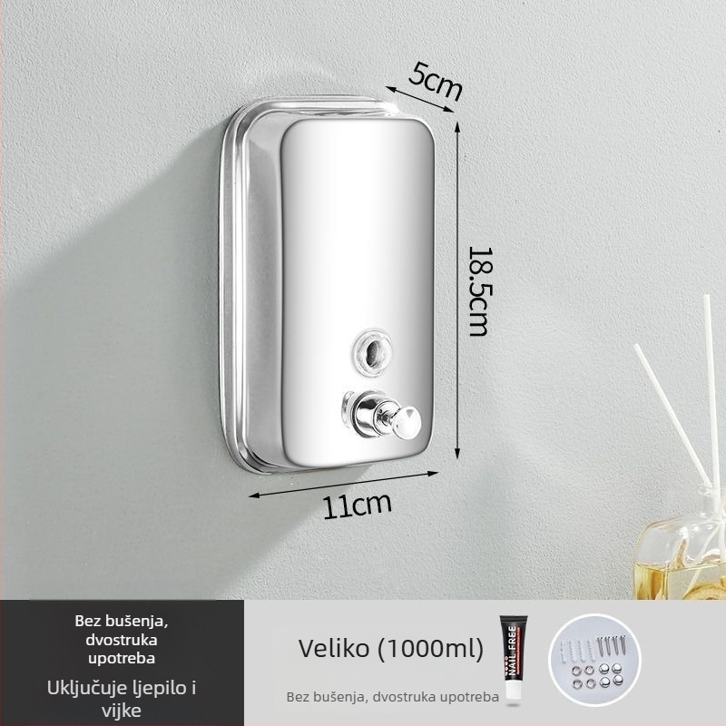Doser sapuna od 304 nerđajućeg čelika, zidni, ručni pritisak, 200 g, Youtuo