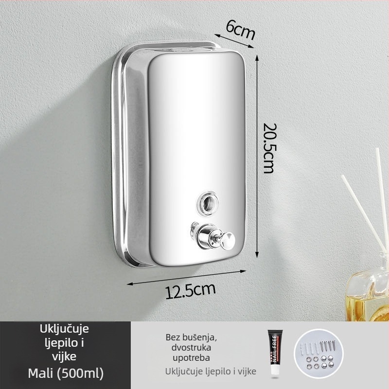 Doser sapuna od 304 nerđajućeg čelika, zidni, ručni pritisak, 200 g, Youtuo