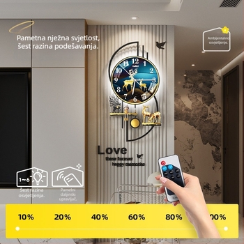 Mestida zidni sat – nordični stil, kazalni prikaz, glatko kretanje sekundne kazaljke, kućište od akrila, brojčanik od organskog stakla (akril), napajanje baterijom