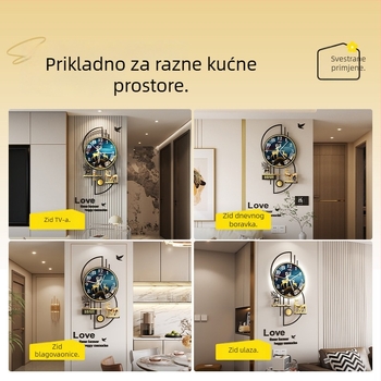 Mestida zidni sat – nordični stil, kazalni prikaz, glatko kretanje sekundne kazaljke, kućište od akrila, brojčanik od organskog stakla (akril), napajanje baterijom