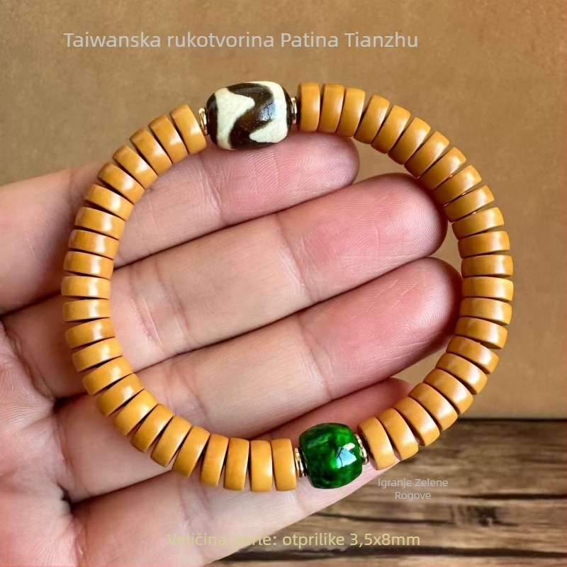 DIY dodaci za nakit: maslinova drvena perla, bambus uzorak, polirani završni sloj, kineski stil, brend Gentle summer