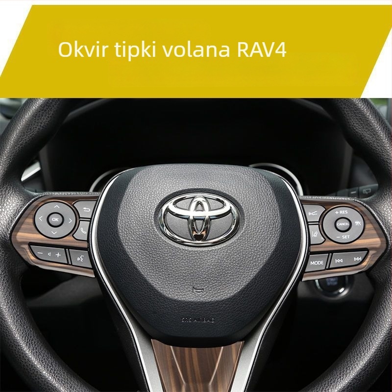 Set unutarnjih dijelova s drvenim uzorkom za Toyota RAV4 Rongfang/Weilanda – ukrasna pločica ručice mjenjača, srednji otvor za zrak i volan